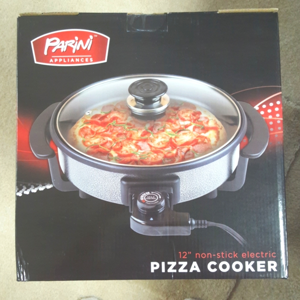 Parini 12" nonstick electric pizza cooker new In Box